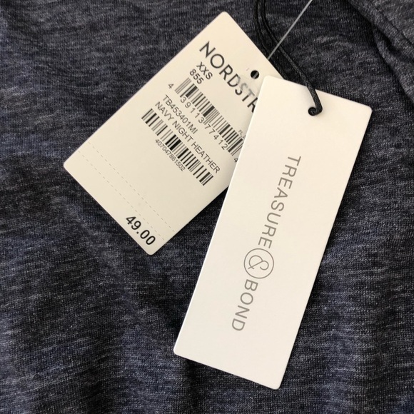 Treasure & Bond Navy Night Heather Ruched Tulip Hem Dress - Picture 7 of 13